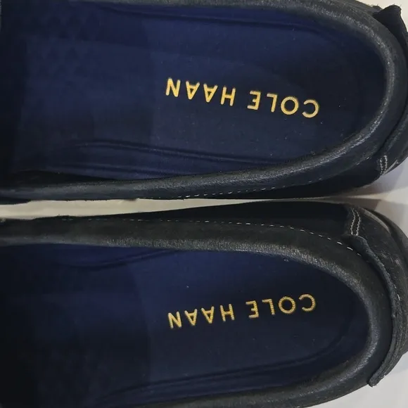 Cole Haan Claude Black Suede Penny Loafer Casual Preppy Boating Mens Size 9.5