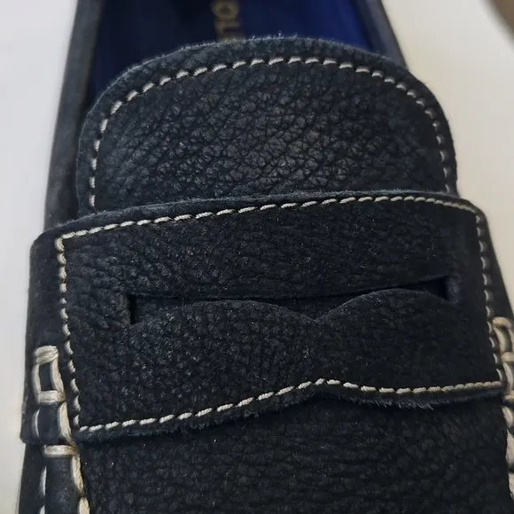 Cole Haan Claude Black Suede Penny Loafer Casual Preppy Boating Mens Size 9.5