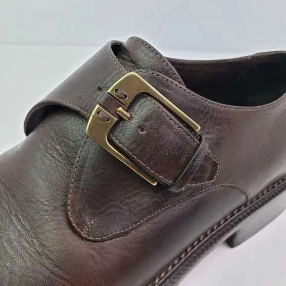 Cole Haan Country Mens Size 7 D Brown Leather Monk Strap Dress Oxford Shoes
