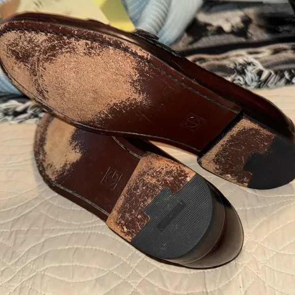 🌹COLE HAAN DEEP BROWN BURGUNDY PINCH BUCKLE LOAFERS
