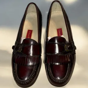 🌹COLE HAAN DEEP BROWN BURGUNDY PINCH BUCKLE LOAFERS