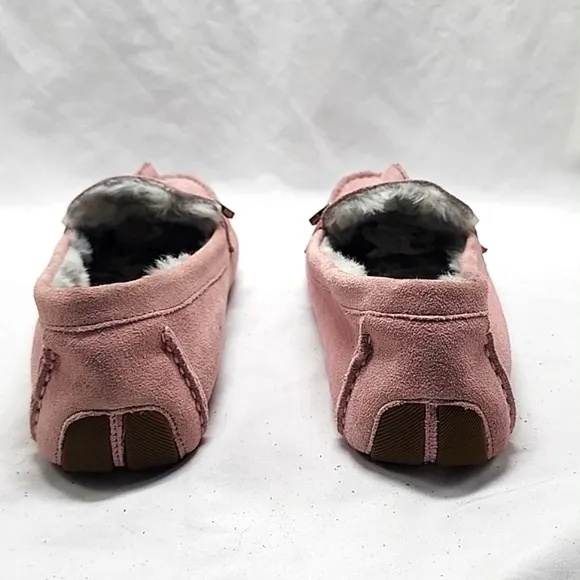 COLE HAAN EVELYN BOW DRIVER LOAFERS PALE MAUVE SUEDE LADIES 7.5 NWOB