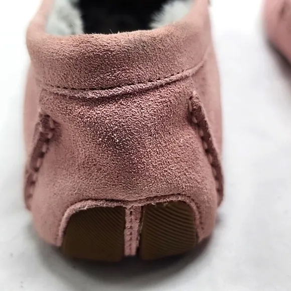 COLE HAAN EVELYN BOW DRIVER LOAFERS PALE MAUVE SUEDE LADIES 7.5 NWOB