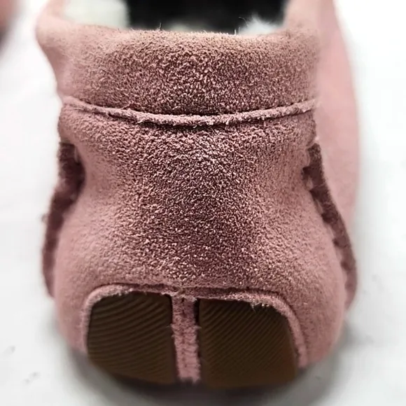 COLE HAAN EVELYN BOW DRIVER LOAFERS PALE MAUVE SUEDE LADIES 7.5 NWOB