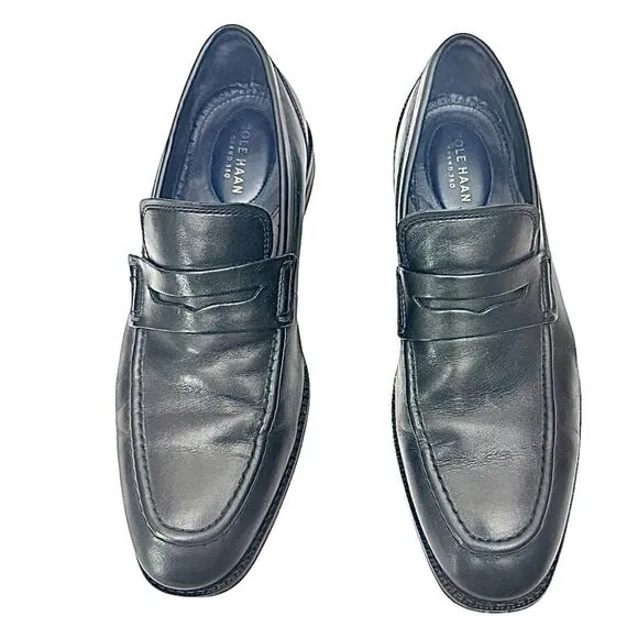 Cole Haan Grand 360 Black Leather Loafers Dress Shoes Men Size 7.5 Medium Used
