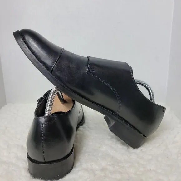 Cole Haan Grand OS Mens Shoes Size 10.5 Double Monk Strap Black Leather Oxford