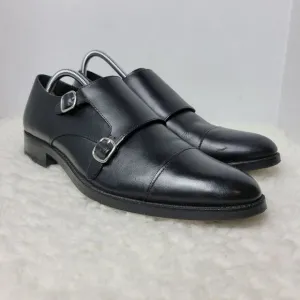 Cole Haan Grand OS Mens Shoes Size 10.5 Double Monk Strap Black Leather Oxford