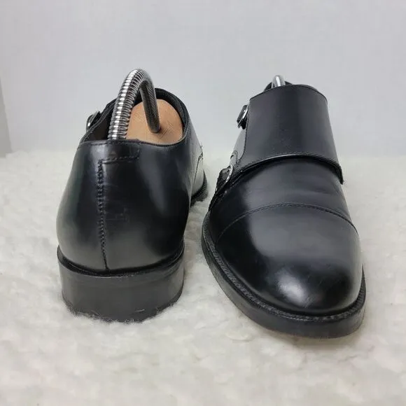 Cole Haan Grand OS Mens Shoes Size 10.5 Double Monk Strap Black Leather Oxford