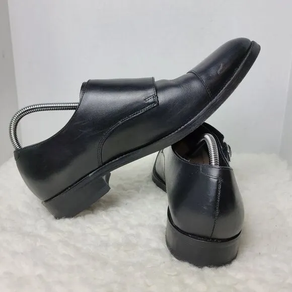 Cole Haan Grand OS Mens Shoes Size 10.5 Double Monk Strap Black Leather Oxford
