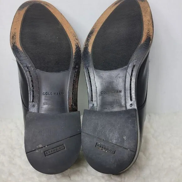Cole Haan Grand OS Mens Shoes Size 10.5 Double Monk Strap Black Leather Oxford