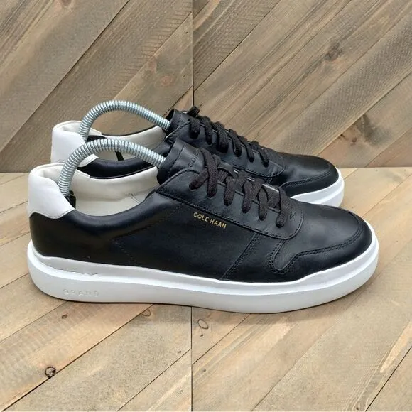 Cole Haan Grand Pro Rally Court Black Leather Casual Sneakers Womens Size 10 B‎