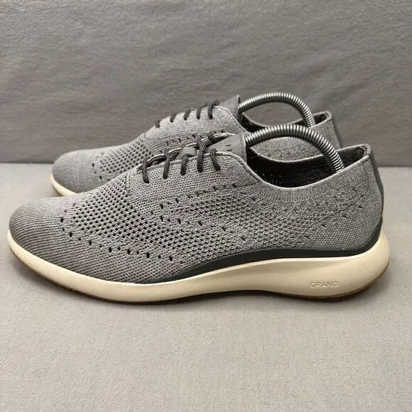 Cole Haan Grand Troy Mens Size 9 (M) Wingtip Oxford Cool Gray Knit Casual Dress
