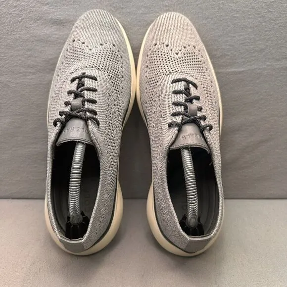 Cole Haan Grand Troy Mens Size 9 (M) Wingtip Oxford Cool Gray Knit Casual Dress