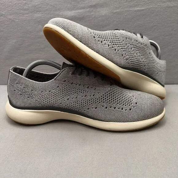 Cole Haan Grand Troy Mens Size 9 (M) Wingtip Oxford Cool Gray Knit Casual Dress