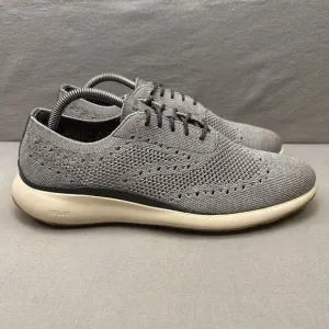 Cole Haan Grand Troy Mens Size 9 (M) Wingtip Oxford Cool Gray Knit Casual Dress