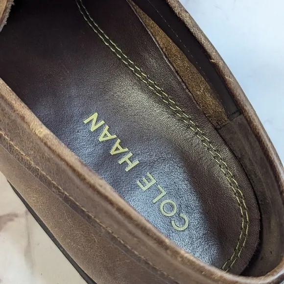 Cole Haan Loafer Men 9.5 M Brown Penny Leather Driving Shoes Slip On Venetian