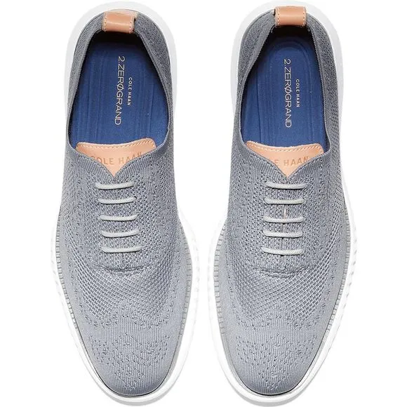 Cole Haan Mens 2.Zerogrand Gray Lace Up Comfort Dress Oxfords Shoes New