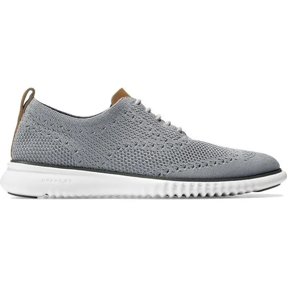 Cole Haan Mens 2.Zerogrand Gray Lace Up Comfort Dress Oxfords Shoes New