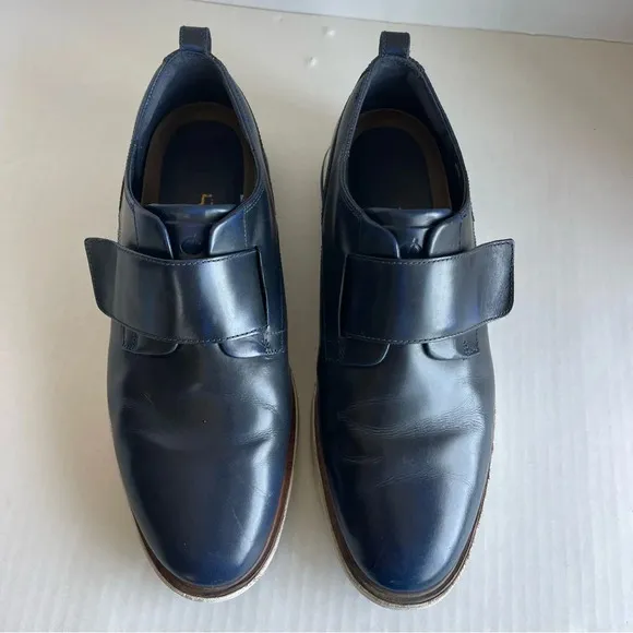 Cole Haan Mens Grand Evolution Monk Strap Oxford Deep Blue Leather Size 11