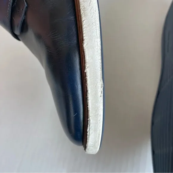 Cole Haan Mens Grand Evolution Monk Strap Oxford Deep Blue Leather Size 11