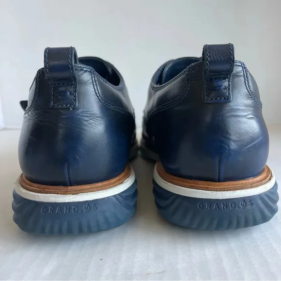Cole Haan Mens Grand Evolution Monk Strap Oxford Deep Blue Leather Size 11