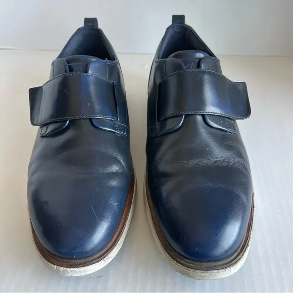 Cole Haan Mens Grand Evolution Monk Strap Oxford Deep Blue Leather Size 11