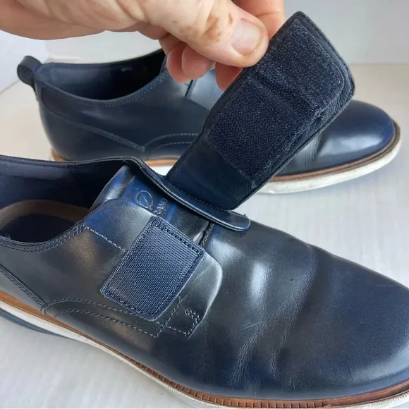 Cole Haan Mens Grand Evolution Monk Strap Oxford Deep Blue Leather Size 11