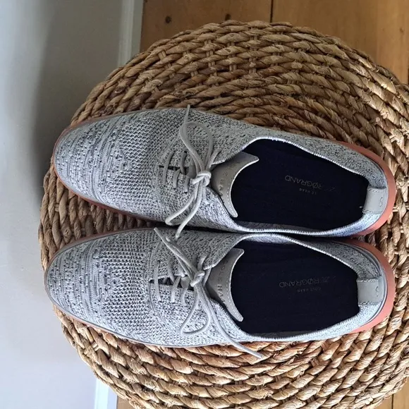 Cole Haan Mens Grand Zero Sneaker Shoes Grey Stretch Fabric Uppers Padded S-11