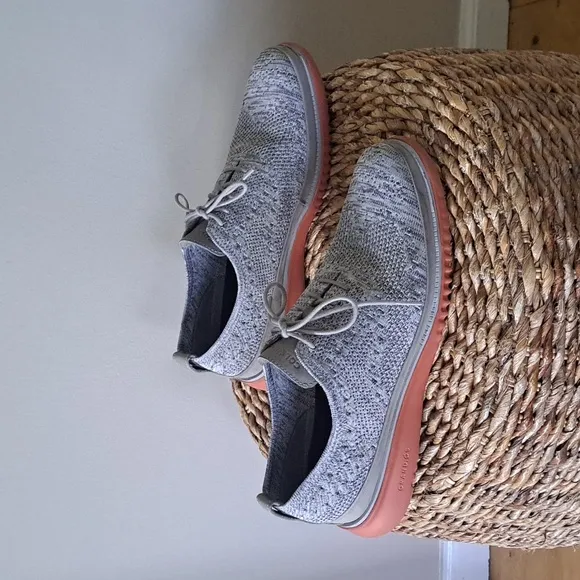 Cole Haan Mens Grand Zero Sneaker Shoes Grey Stretch Fabric Uppers Padded S-11