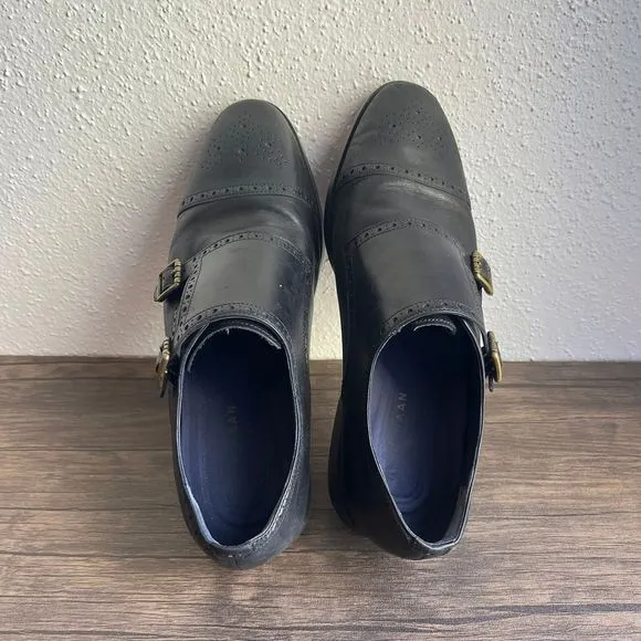 Cole Haan Mens Jefferson Grand Shoes Leather Monk Strap Sz 11‎ Black C26166