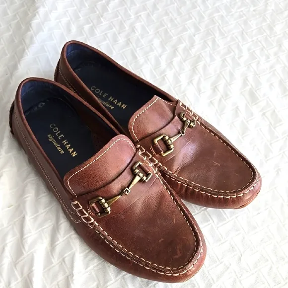Cole Haan Men's Kelson Bit Driver Brown Loafers Driving Shoes Mocassin
