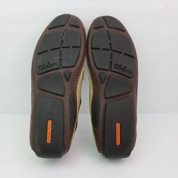 Cole Haan mens Size 13 Brown Suede Slip On Casual NikeAir Soles Moc Loafer Shoes