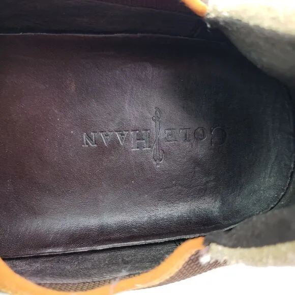 Cole Haan mens Size 13 Brown Suede Slip On Casual NikeAir Soles Moc Loafer Shoes