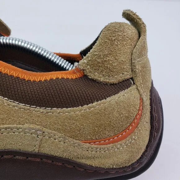 Cole Haan mens Size 13 Brown Suede Slip On Casual NikeAir Soles Moc Loafer Shoes
