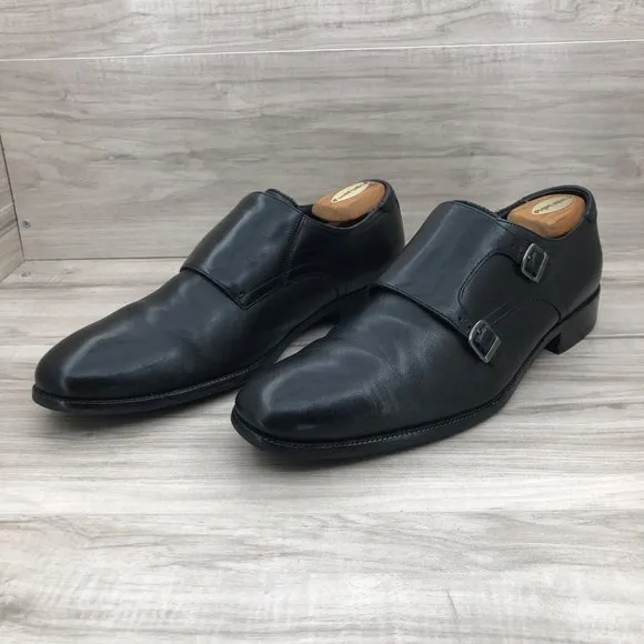 Cole Haan Monk Strap Shoes Mens 11.5 Black Leather Buckle Strap Oxfords