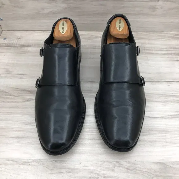 Cole Haan Monk Strap Shoes Mens 11.5 Black Leather Buckle Strap Oxfords