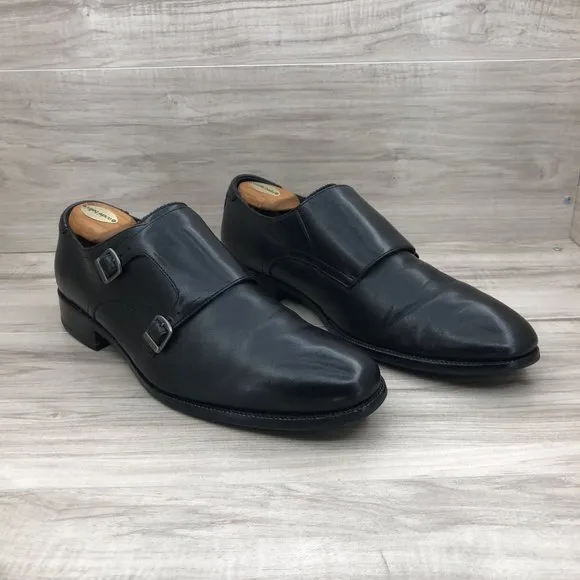 Cole Haan Monk Strap Shoes Mens 11.5 Black Leather Buckle Strap Oxfords