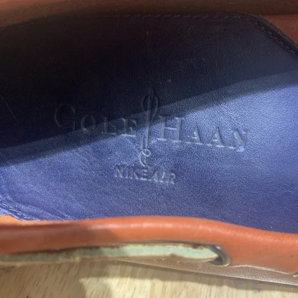 Cole Haan Nke Air Mens Red Nubuck Orange Laces Driving Loafers Size 13M