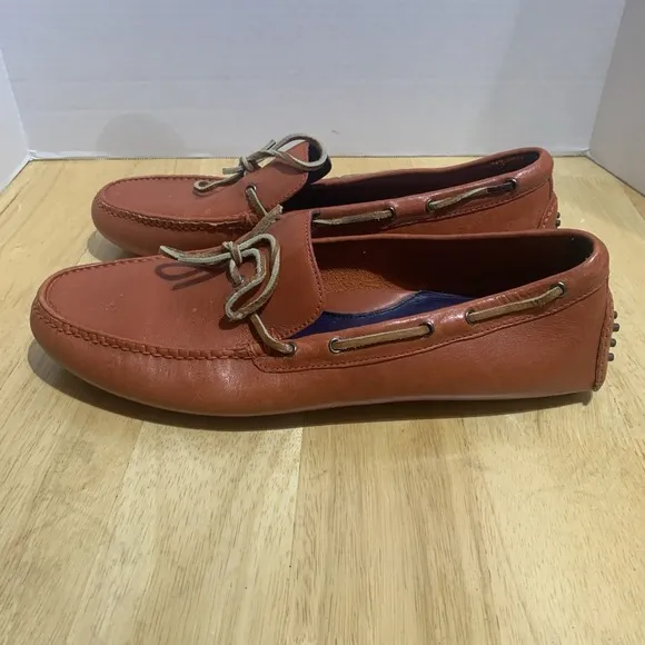 Cole Haan Nke Air Mens Red Nubuck Orange Laces Driving Loafers Size 13M
