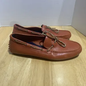 Cole Haan Nke Air Mens Red Nubuck Orange Laces Driving Loafers Size 13M