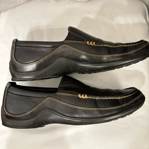 Cole Haan ‘Tucker Venetian’ Slip-On Leather Loafers Mens Shoes Black Sz 10.5M