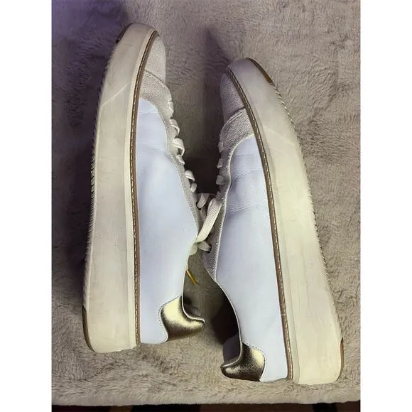 Cole Haan Women's Grandpro Topspin Sneakers White/Gold Size 11 Casual