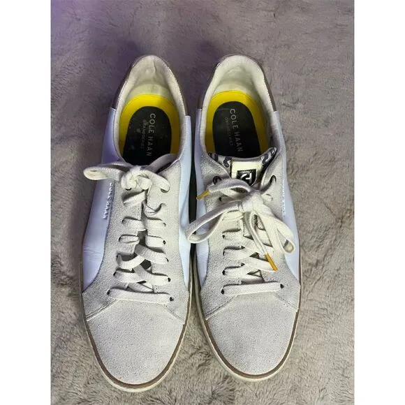 Cole Haan Women's Grandpro Topspin Sneakers White/Gold Size 11 Casual
