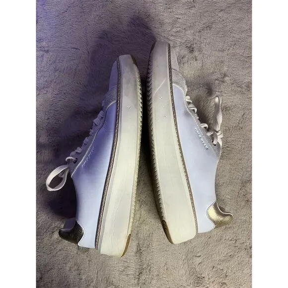 Cole Haan Women's Grandpro Topspin Sneakers White/Gold Size 11 Casual