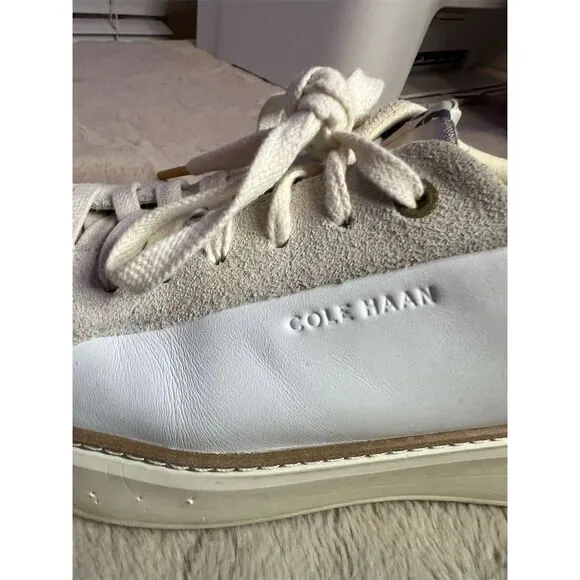 Cole Haan Women's Grandpro Topspin Sneakers White/Gold Size 11 Casual
