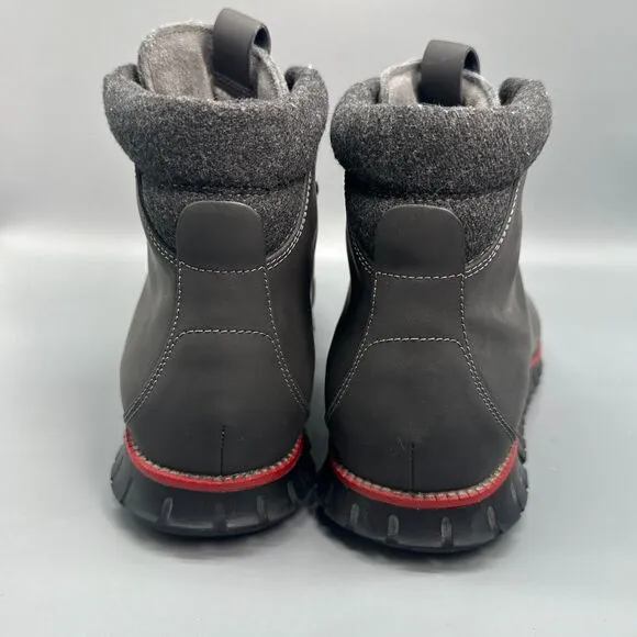 Cole Haan Zerogrand Men's 13 M Black Leather Hiking Boot Lace-Up Round Toe Ankle