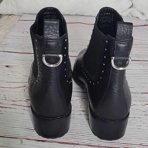 COLE HAAN Black Waterproof Studded Ankle Boots Size 8.5