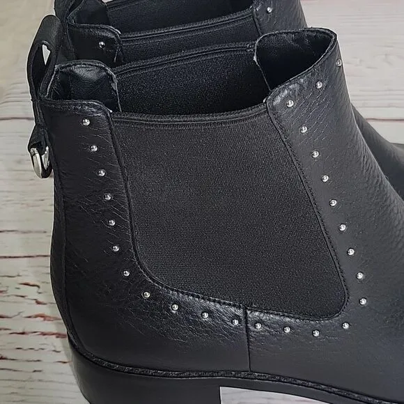 COLE HAAN Black Waterproof Studded Ankle Boots Size 8.5