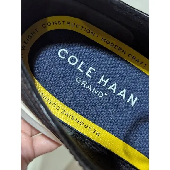 Cole Haan Men's Black Leather Upper &amp; White Comfort Sole Dress Shoe Size 11.5M