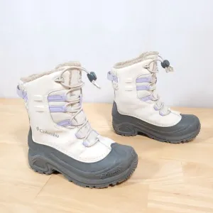 Columbia Bugaboot Celsius Boots Youth Sz 2 Waterproof 400g Fawn Frosted Purple